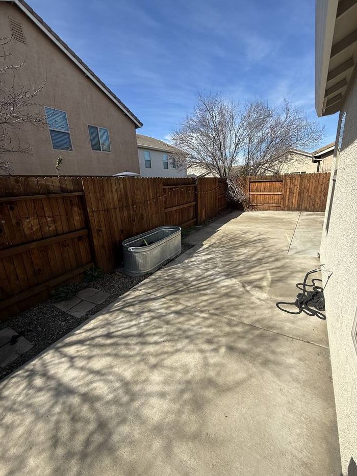 Patio after pressure washing
