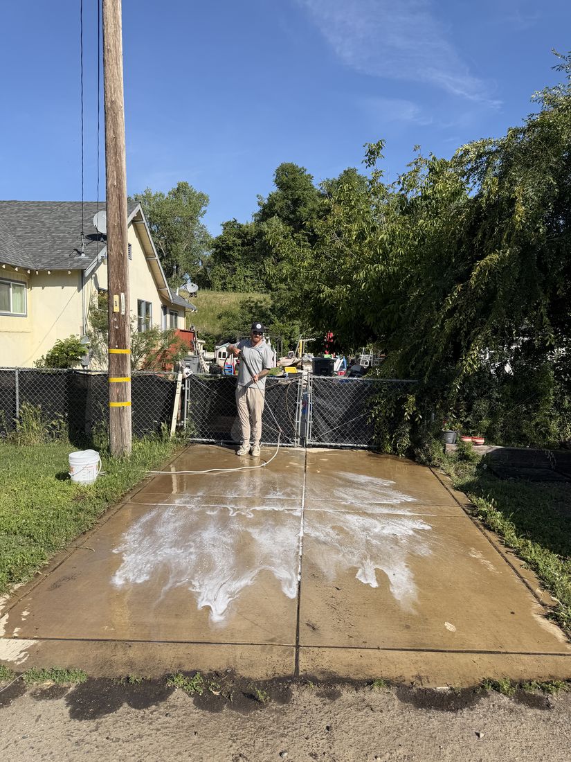 Recent pressure washing job